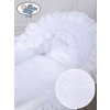 Baby bassinet with wheels Wicker hood crib Charlotte- White with lace