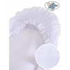 Baby bassinet with wheels Wicker hood crib Lily - White with lace