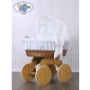 Baby bassinet with wheels Wicker hood crib Sophia no. 50102-912