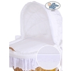 Baby bassinet with wheels Wicker hood crib Sophia no. 50102-912