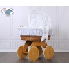Baby bassinet with wheels Wicker hood crib Sophia no. 50102-912