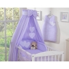 Baby Bed Bedding set 7-pcs with canopy- Hanging Hearts lilac