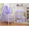 Baby Bed Bedding set 7-pcs with canopy- Hanging Hearts lilac