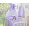 Baby Bed Bedding set 7-pcs with canopy- Hanging Hearts lilac