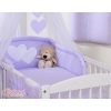 Baby Bed Bedding set 7-pcs with canopy- Hanging Hearts lilac