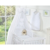 Baby Bed Bedding set 7-pcs with canopy- Hanging Hearts white
