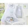Baby Bed Bedding set 7-pcs with mosquito-net- Hanging Hearts Gray
