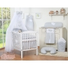 Baby Bed Bedding set 7-pcs with mosquito-net- Hanging Hearts Gray