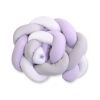 Baby bed braided Knot bumper- white-gray-lilac