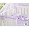 Baby bed braided Knot bumper- white-gray-lilac