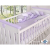 Baby bed braided Knot bumper- white-gray-lilac