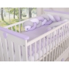 Baby bed braided Knot bumper- white-gray-lilac
