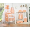 Baby Bed Canopy made of Chiffon- Hanging Hearts orange