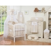 Baby Bed Canopy made of Chiffon- Hanging Hearts white polka dots on beige