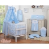 Baby Bed Canopy made of cotton- Hanging Hearts blue