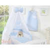 Baby Bed Canopy made of cotton- Hanging Hearts blue checkered