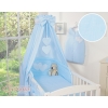 Baby Bed Canopy made of cotton- Hanging Hearts blue stripes