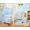Baby Bed Canopy made of cotton- Hanging Hearts blue stripes