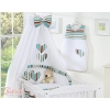 Baby Bed Canopy made of cotton- Hanging Hearts brown stripes