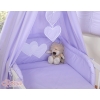 Baby Bed Canopy made of cotton- Hanging Hearts lilac