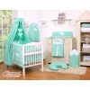 Baby Bed Canopy made of cotton- Hanging Hearts mint