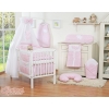 Baby Bed Canopy made of cotton- Hanging Hearts pink checkered