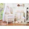 Baby Bed Canopy made of cotton- Hanging Hearts white dots on beige