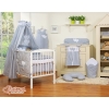 Baby Bed Canopy made of cotton- Hanging Hearts white polka dots on gray