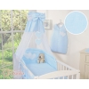 Baby Bed Canopy made of tulle- Hanging Hearts blue stripes
