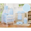 Baby Bed Canopy made of tulle- Hanging Hearts blue stripes