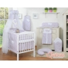 Baby Bed Canopy made of tulle- Hanging Hearts pink flowers