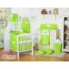 Baby Bed Canopy made of tulle- Hanging Hearts white dots on green