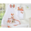 Baby bed Mosquito-net made of chiffon- Hanging Hearts orange stripes