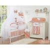 Baby bed Mosquito-net made of chiffon- Hanging Hearts orange stripes