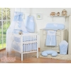Baby Bedding set 5-pcs- with canopy- Hanging Hearts blue checkered