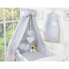 Baby Bedding set 5-pcs- with canopy- Hanging Hearts Gray