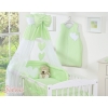 Baby Bedding set 5-pcs- with canopy- Hanging Hearts green