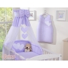Baby Bedding set 5-pcs- with canopy- Hanging Hearts lilac