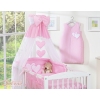 Baby Bedding set 5-pcs- with canopy- Hanging Hearts pink