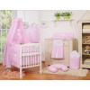 Baby Bedding set 5-pcs- with canopy- Hanging Hearts pink stripes