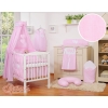 Baby Bedding set 5-pcs- with canopy- Hanging Hearts pink stripes