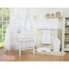 Baby Bedding set 5-pcs- with canopy- Hanging Hearts white