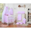 Baby Bedding set 5-pcs- with canopy- Hanging Hearts white dots on pink