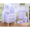 Baby Bedding set 5-pcs- with canopy- Hanging Hearts white polka dots on lilac