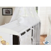 Baby Bedding set 5-pcs- with canopy (L60)- Good night white