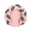 Baby braided knot donut pillow/ play mat 2 in 1 - beige-pastel pink-anthracite