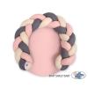 Baby braided knot donut pillow/ play mat 2 in 1 - beige-pastel pink-anthracite