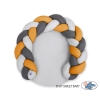 Baby braided knot donut pillow/ play mat 2 in 1 - gray-honey yellow-anthracite