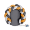 Baby braided knot donut pillow/ play mat 2 in 1 - gray-honey yellow-anthracite