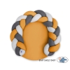 Baby braided knot donut pillow/ play mat 2 in 1 - gray-honey yellow-anthracite